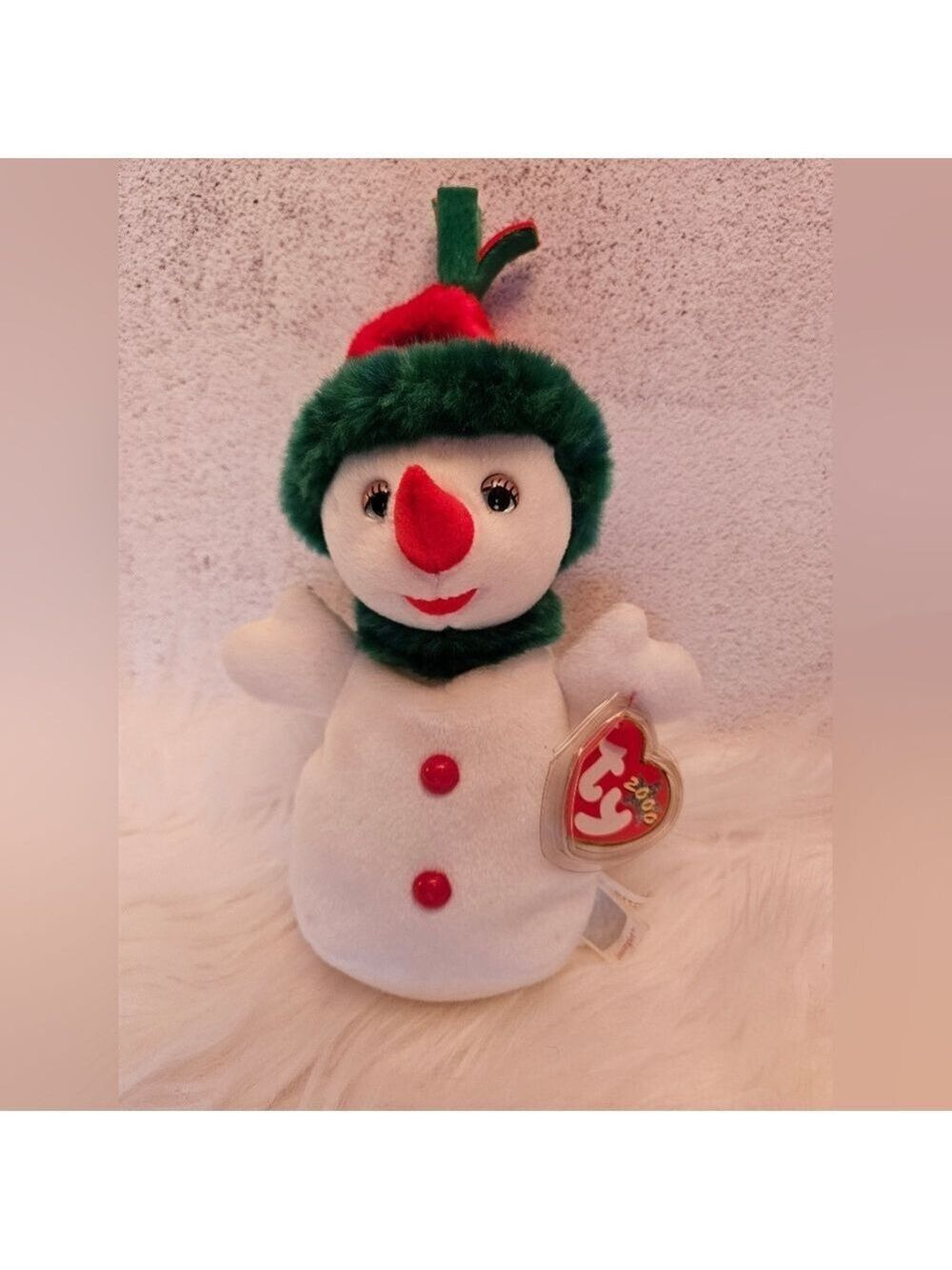 Ty "Snowgirl" Plush Beanie Baby Excellent Condition Has All Tags with Errors